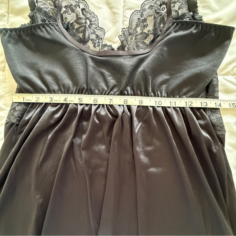 Vintage Dolores for Poirettes Black Lace Slip Dress Size 38 - 60s to 70s - Picture 11 of 13